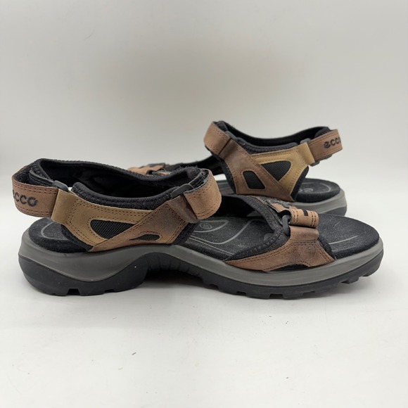 ECCO Yucatan Womens Brown Black Nubuck Leather Sport Hiking Sandals Size 40 - Picture 6 of 9